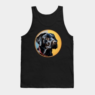 Black Lab Embroidered Patch Tank Top